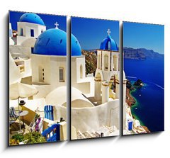 Obraz 3D tdln - 105 x 70 cm F_BB34845316 - beautiful Santorini view of caldera with churches