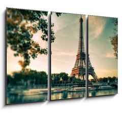 Obraz 3D tdln - 105 x 70 cm F_BB35460812 - Tour Eiffel Paris France