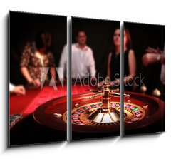 Obraz 3D tdln - 105 x 70 cm F_BB35848892 - Ruletka - Kasyno - Hazard - Krupier - ludzie