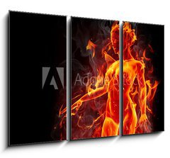 Obraz 3D tdln - 105 x 70 cm F_BB35991461 - Dancing fire girl