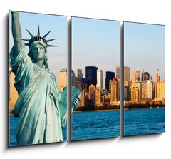 Obraz 3D tdln - 105 x 70 cm F_BB36398482 - New York Manhattan statue de la Libert