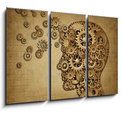 Obraz   Human brain function grunge with gears, 105 x 70 cm