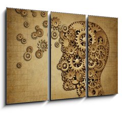 Obraz 3D tdln - 105 x 70 cm F_BB36561662 - Human brain function grunge with gears