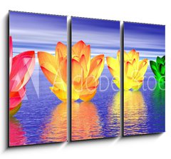 Obraz 3D tdln - 105 x 70 cm F_BB37014590 - Lily flowers chakras by night