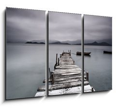 Obraz 3D tdln - 105 x 70 cm F_BB37069387 - pier and boat, low saturation - molo a lo, nzk nasycen