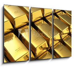 Obraz 3D tdln - 105 x 70 cm F_BB38307861 - Stacks of gold bars - Stohy zlatch ty