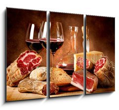 Obraz   Insaccati con formaggio e vino rosso, 105 x 70 cm