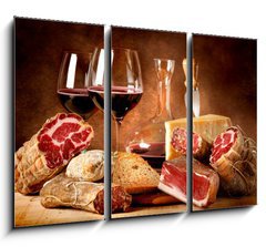 Obraz 3D tdln - 105 x 70 cm F_BB38393284 - Insaccati con formaggio e vino rosso