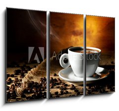 Obraz 3D tdln - 105 x 70 cm F_BB38936465 - coffee cup with coffee beans