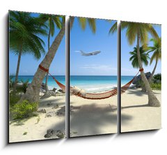 Obraz 3D tdln - 105 x 70 cm F_BB39001259 - Hamac aux carabes , holidays 06