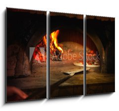 Obraz 3D tdln - 105 x 70 cm F_BB39584536 - Pizza cotta con forno a legna
