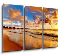 Obraz 3D tdln - 105 x 70 cm F_BB40275471 - beautiful sunset on the  beach - krsn zpad slunce na pli