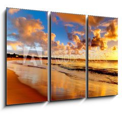 Obraz 3D tdln - 105 x 70 cm F_BB40275471 - beautiful sunset on the  beach