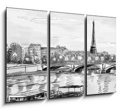 Obraz 3D tdln - 105 x 70 cm F_BB40520536 - Paris street - illustration