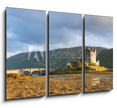 Obraz 3D tdln - 105 x 70 cm F_BB40528825 - Sunset at Elian Donan Castle, Isle of Skye, Scotland - Zpad slunce na hrad Elian Donan, ostrov Skye, Skotsko