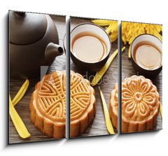 Obraz 3D tdln - 105 x 70 cm F_BB40777788 - Mooncake and Tea
