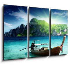 Obraz 3D tdln - 105 x 70 cm F_BB41037599 - boat on Phi Phi island Thailand