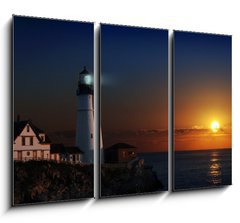 Obraz 3D tdln - 105 x 70 cm F_BB4121136 - Lighthouse at dawn - Majk za svitu