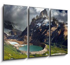 Obraz 3D třídílný - 105 x 70 cm F_BB41578590 - Mount Fitz Roy, Patagonia, Argentina - Mount Fitz Roy, Patagonie, Argentina
