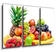 Obraz 3D tdln - 105 x 70 cm F_BB41710038 - Fruit on a white background - Ovoce na blm pozad