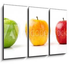 Obraz 3D tdln - 105 x 70 cm F_BB41788102 - Green, Yellow and Red Apples - Zelen, lut a erven jablka