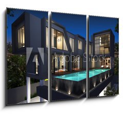 Obraz 3D tdln - 105 x 70 cm F_BB41935014 - 3D render of modern house