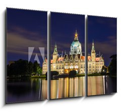 Obraz 3D tdln - 105 x 70 cm F_BB42367432 - City Hall of Hannover, Germany by night
