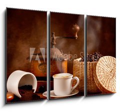 Obraz 3D tdln - 105 x 70 cm F_BB42479858 - Caff tostato e macinato con cappuccino caldo