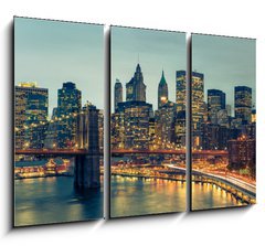 Obraz 3D tdln - 105 x 70 cm F_BB42732396 - New York Manhattan Pont de Brooklyn