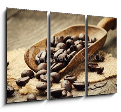 Obraz 3D tdln - 105 x 70 cm F_BB43414348 - Coffee beans in scoop