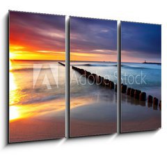 Obraz 3D tdln - 105 x 70 cm F_BB43416321 - Baltic sea at beautiful sunrise in Poland beach. - Baltsk moe na krsn vchod slunce na pli v Polsku.