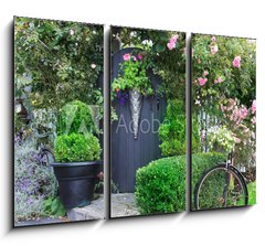 Obraz 3D tdln - 105 x 70 cm F_BB43504647 - Small charming garden gate. - Mal okouzlujc zahradn brna.