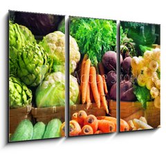 Obraz 3D tdln - 105 x 70 cm F_BB44429396 - Vegetables at a market stall