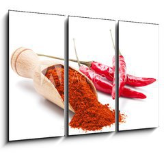 Obraz 3D tdln - 105 x 70 cm F_BB44581682 - milled red chili pepper isolated on white - mlet ??erven chilli papriky izolovanch na blm