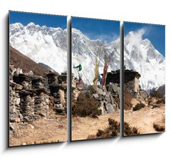Obraz 3D tdln - 105 x 70 cm F_BB44614467 - buddhist prayer walls or prayer stupas in nepal