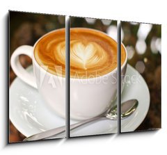 Obraz   Cappuccino or latte coffee with heart shape, 105 x 70 cm