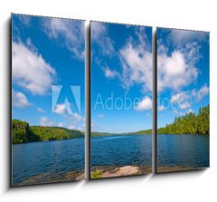 Obraz 3D tdln - 105 x 70 cm F_BB44891713 - Blue and White in Canoe Country - Modr a bl v knoi