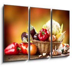 Obraz 3D tdln - 105 x 70 cm F_BB44949889 - Healthy Organic Vegetables Still life Art Design