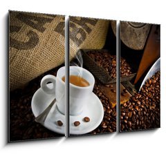 Obraz 3D tdln - 105 x 70 cm F_BB45158931 - Coffee smoking on the coffee beans background