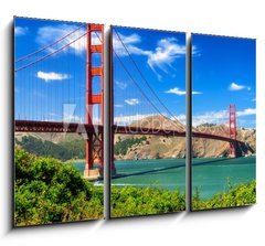 Obraz 3D tdln - 105 x 70 cm F_BB45170753 - Golden gate bridge vivid day landscape, San Francisco