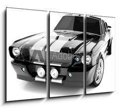 Obraz 3D tdln - 105 x 70 cm F_BB4633425 - Black Classical Sports Car