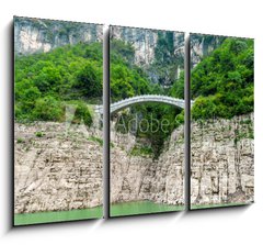 Obraz 3D tdln - 105 x 70 cm F_BB46777120 - Chinese view of the mountains and the bridge