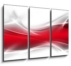Obraz 3D tdln - 105 x 70 cm F_BB47304678 - Abstract shine red fractal waves