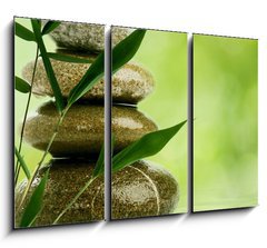 Obraz 3D tdln - 105 x 70 cm F_BB47591080 - Natural zen backgrounds with bamboo leaves and pebble for your d