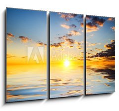 Obraz 3D třídílný - 105 x 70 cm F_BB48898013 - Sky background and water reflection.