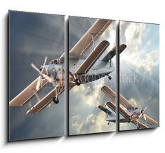 Obraz 3D tdln - 105 x 70 cm F_BB49139105 - The Fighters. Retro technology theme.