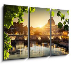 Obraz 3D tdln - 105 x 70 cm F_BB49782926 - view on Tiber and St Peter Basilica in Vatican