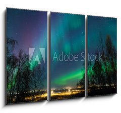 Obraz 3D tdln - 105 x 70 cm F_BB50095169 - Northern Lights over City