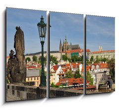 Obraz 3D tdln - 105 x 70 cm F_BB50221241 - Prague, Charles bridge, Vltava river, St. Vitus cathedral