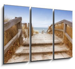 Obraz 3D tdln - 105 x 70 cm F_BB50858168 - Treppe zum Ostseestrand Heiligenhafen im Winter